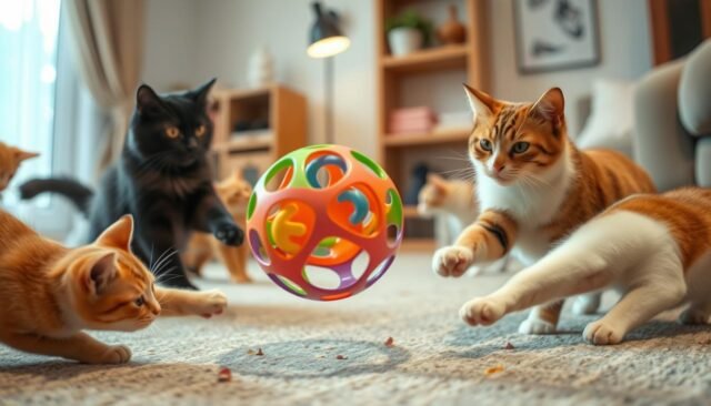 Interactive Cat Toy Ball in Action