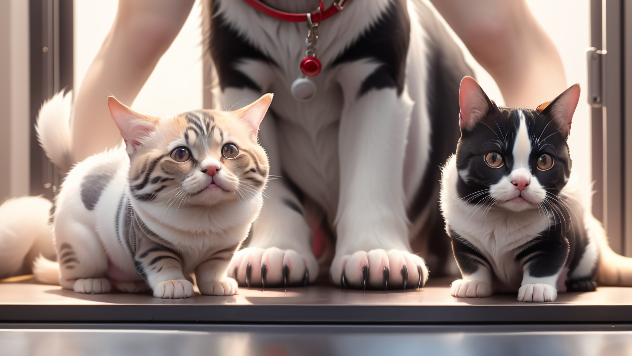 Three cats relaxing in a bathtub suggesting comfort at the Pet Center.